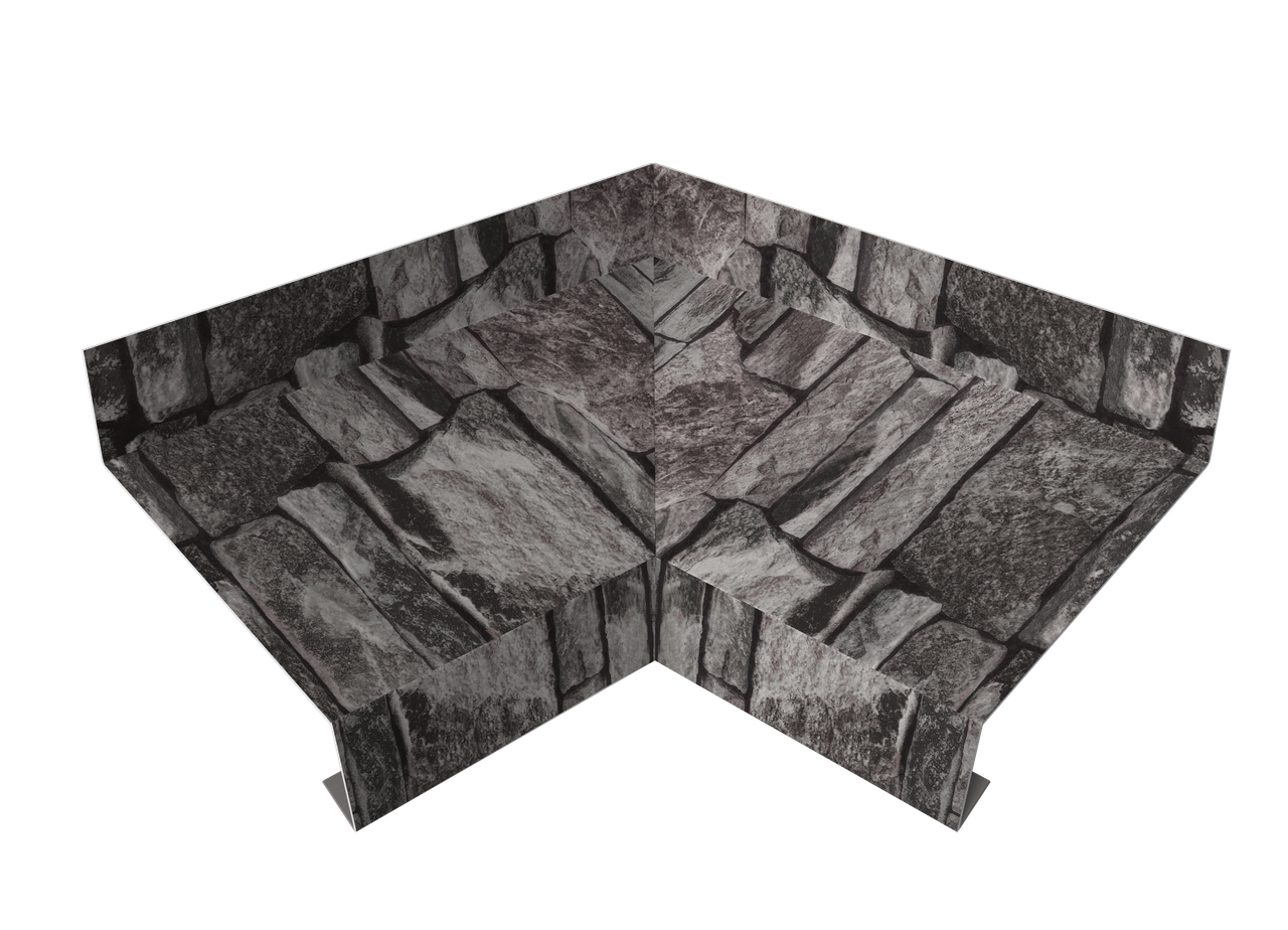 Угол отлива внутренний 50 0,45 Print Elite с пленкой Fine Stone TwinColor