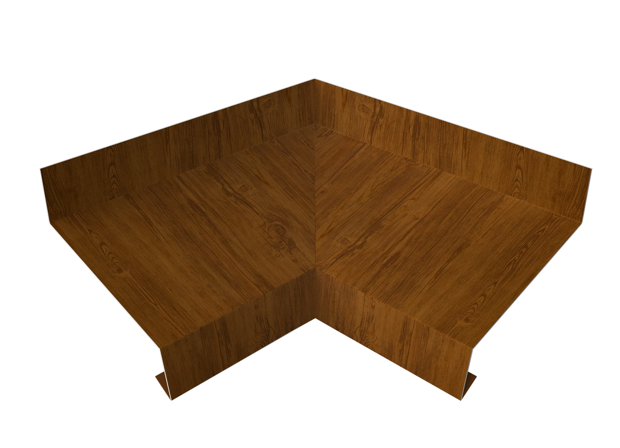 Угол отлива внутренний 50 0,45 Print Elite с пленкой Golden Wood TwinColor