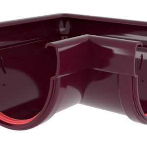 Угол желоба 90 град.Дизайн 135 ПВХ Grand Line бордо (RAL 3005)