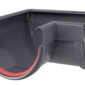 Угол желоба 90 град.Дизайн 135 ПВХ Grand Line графит (RAL 7024)