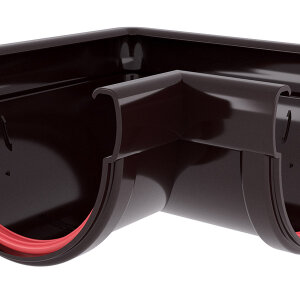 Угол желоба 90 град.Дизайн 135 ПВХ Grand Line коричневый (RR32)