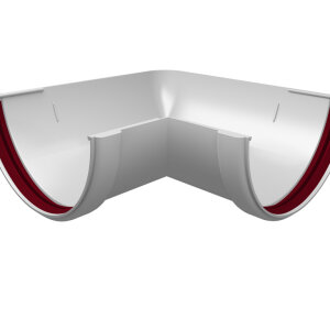 Угол желоба 90 град.Классика 120 ПВХ Grand Line белый (RAL 9003)