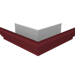 Угол желоба со сварным швом внешний Vortex Lite 130мм RAL 3005 красное вино