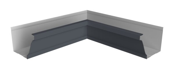 Угол желоба со сварным швом внутренний Vortex Lite 130мм RAL 7024 мокрый асфальт
