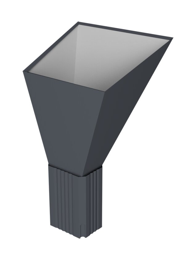 Воронка водосборная прямоугольная Vortex Lite PE RAL 7024 мокрый асфальт