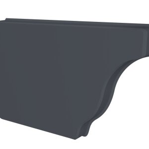 Заглушка желоба левая Vortex Lite 130мм RAL 7024 мокрый асфальт
