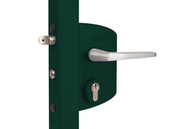 Замок LAKQ 4040 U2L корпус металлический, с ручками из алюминия, зеленый RAL 6005