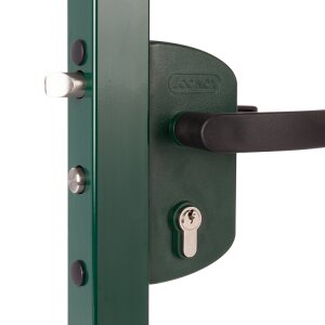 Замок LAKZ 6060 P1L корпус из полимиада с ручками из полимиада, зеленый RAL 6005