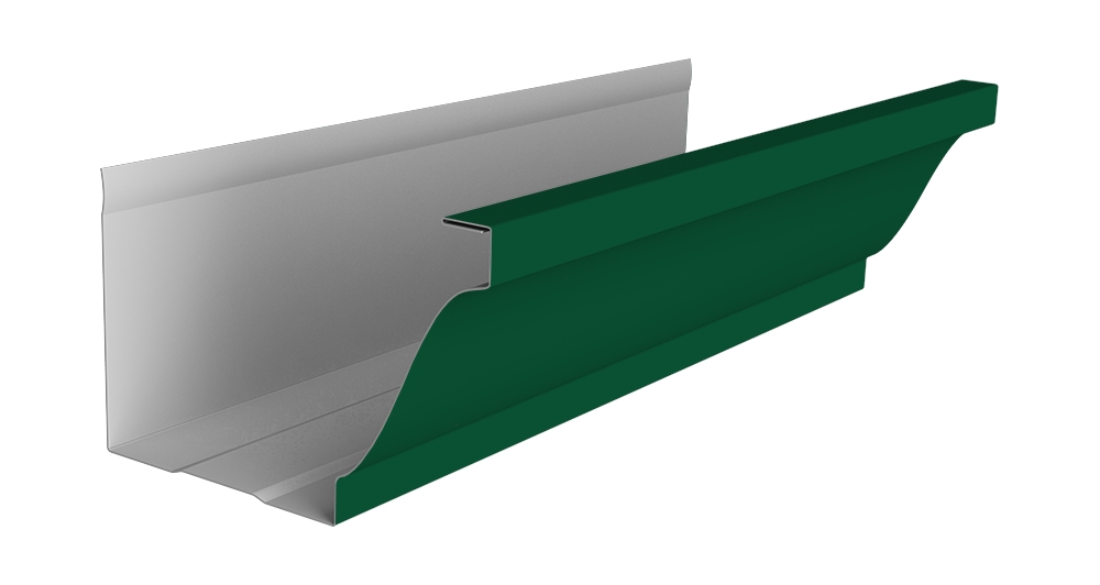 Желоб прямоугольный Vortex Lite 130мм 3м PE RAL 6005 зеленый мох